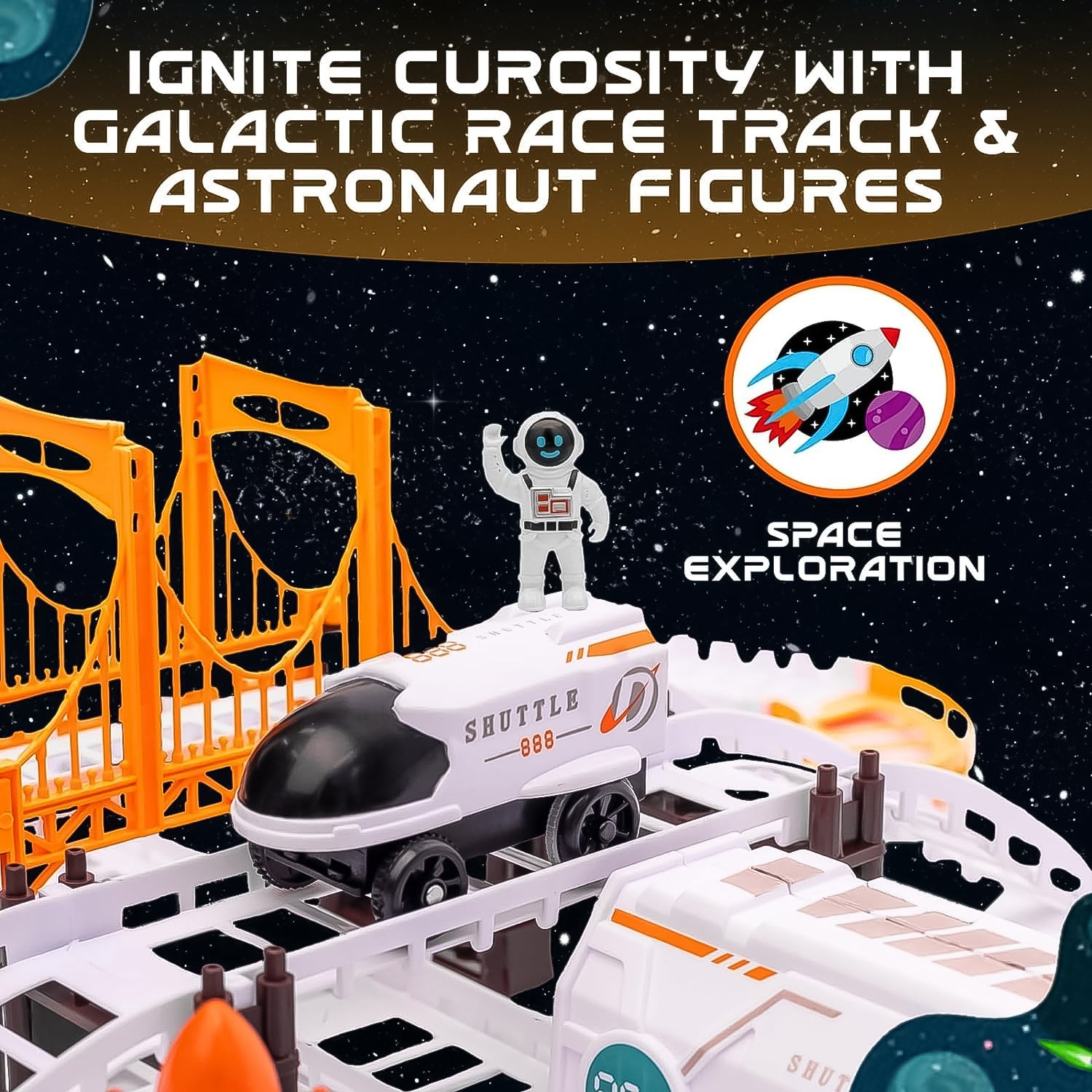 Outer Space Race Track Set For Kids Toys (1 Set) Outer Space Race Track Set For Kids Toys (1 Set)